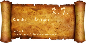 Kandel Tünde névjegykártya